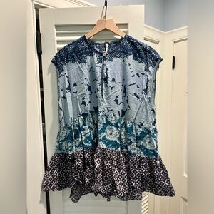 Free People multicolor blue tunic shirt